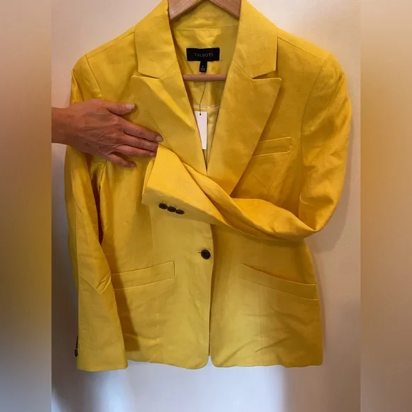 Talbots Yellow Linen Jacket